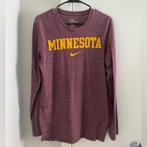 University of Minnesota Nike Long Sleeve Shirt, Men’s Medium
